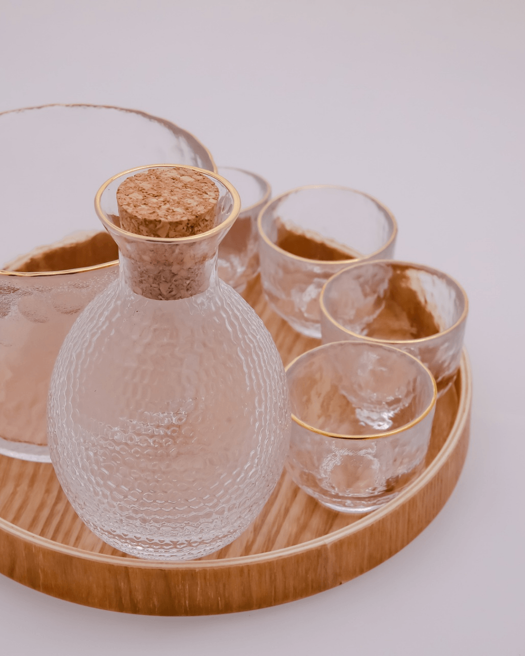 Glass Bamboo Sake Set