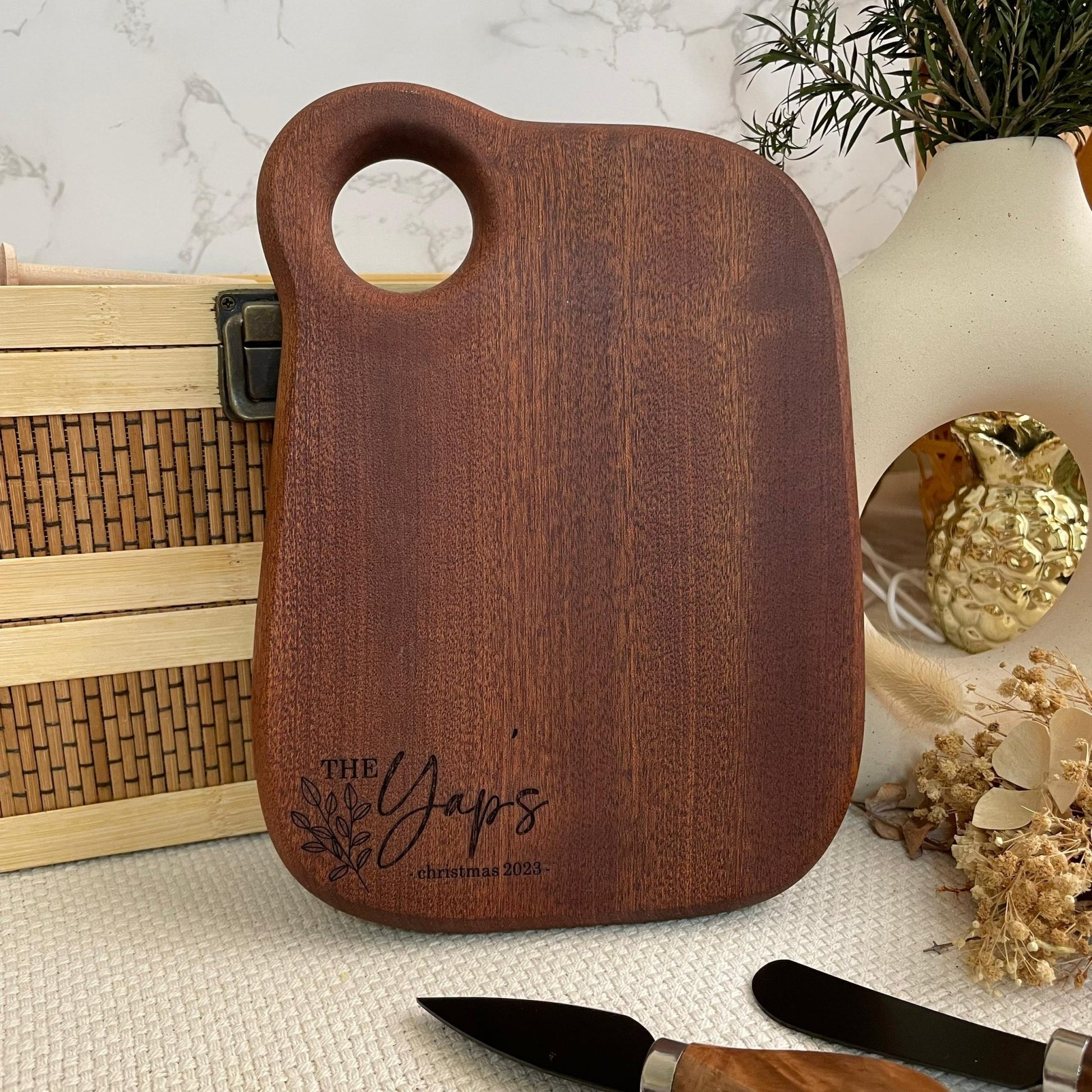 Artisan Serve & Slice Set | Cheese Knives Set & Mini Serving Board - Personalized Gift - The Chic Habitat