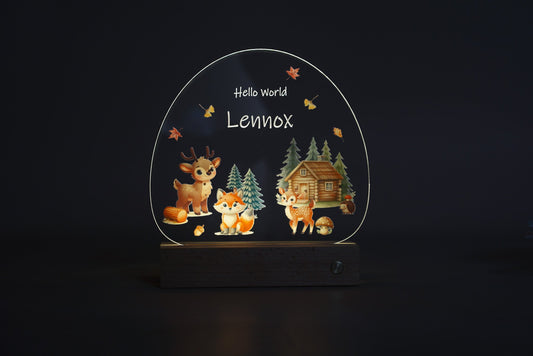 Cozy Cabin Nightlight | Acrylic LED Night Light - Personalized Gift - The Chic Habitat