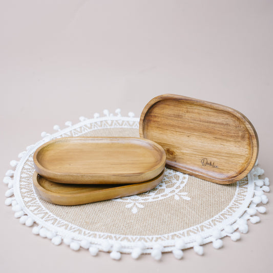 Wooden Oblong Tray