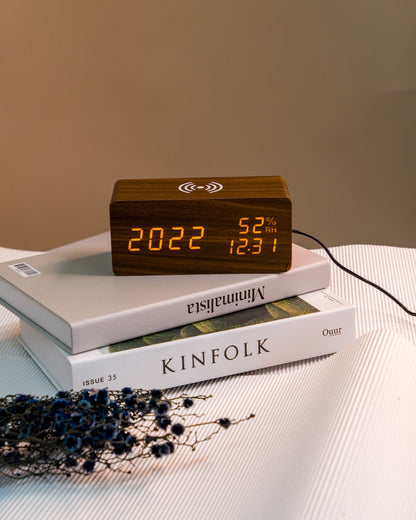 Timber Time | Digital Wooden Clock - Personalized Gift - The Chic Habitat