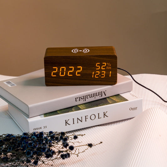 Timber Time | Digital Wooden Clock - Personalized Gift - The Chic Habitat